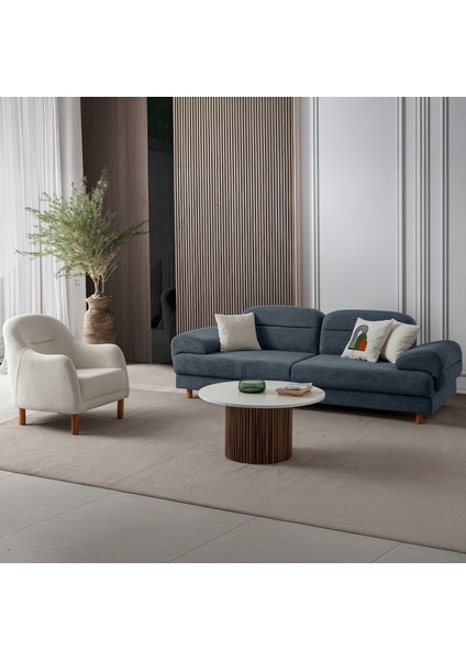 Lizbon Yataklı Sandıklı Koltuk Takımı 3+1 Mavi