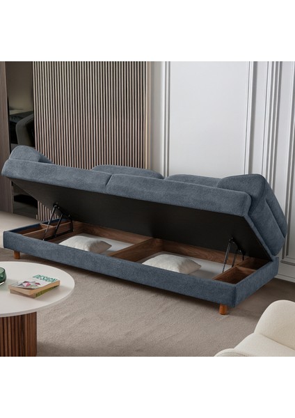 Lizbon Yataklı Sandıklı Koltuk Takımı 3+1 Mavi fiyatları