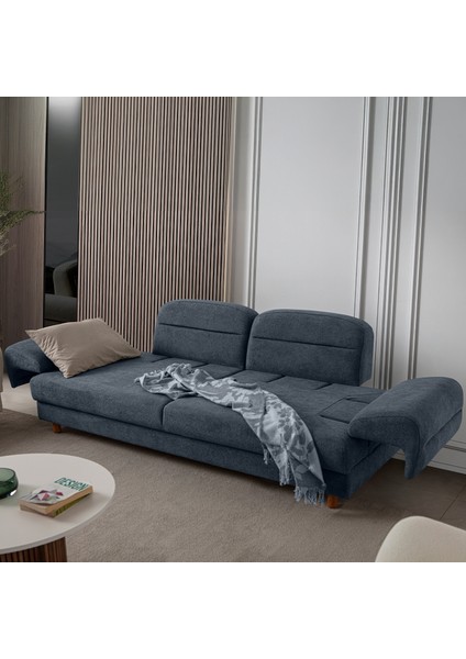 Lizbon Yataklı Sandıklı Koltuk Takımı 3+1 Mavi modelleri