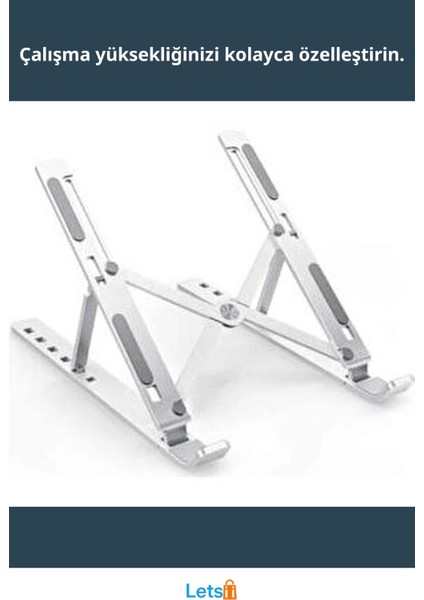 Ayarlanabilir Alüminyum Laptop Standı 6 Kademeli Ergonomik Tasarım fiyatları