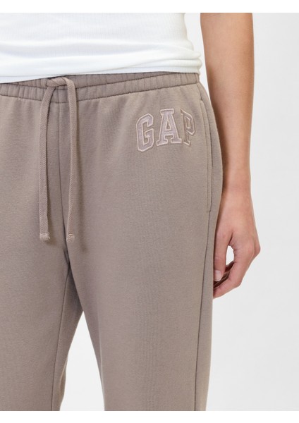Kadın Açık Kahverengi Gap Logo Bootcut Fleece Eşofman Altı modelleri