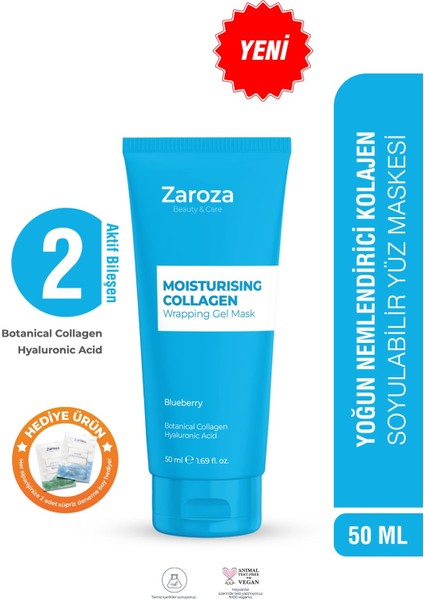 Yoğun Nemlendirici Gece Boyu Etkili Soyulabilir Kolajen Yüz Maskesi 50 ml (Hyaluronıc Acıd )