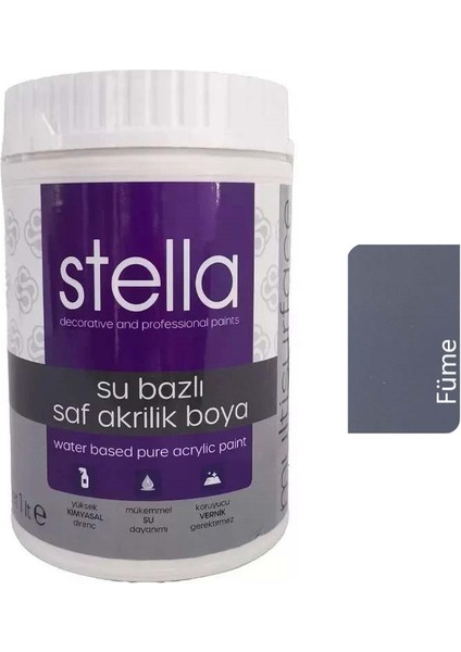 Su Bazlı Saf Akrilik Dönüşüm Boyası 1 Litre Füme