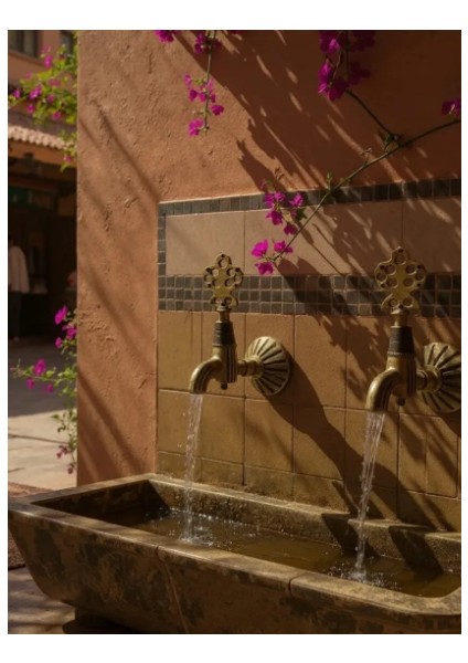 Kurna Muslukları Seti Eskitme Gold Kurna Seti 2 Adet Antik Gold Musluk 1 Adet Ağır Hamam Tası modelleri