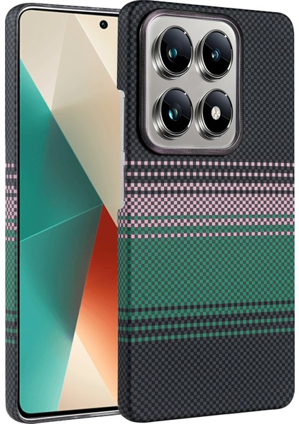 Xiaomi Mi 14T Pro Uyumlu Magsafe Şarj Destekli Kamera Koruma Çıkıntılı Karbon Fiber Tasarımlı Kılıf