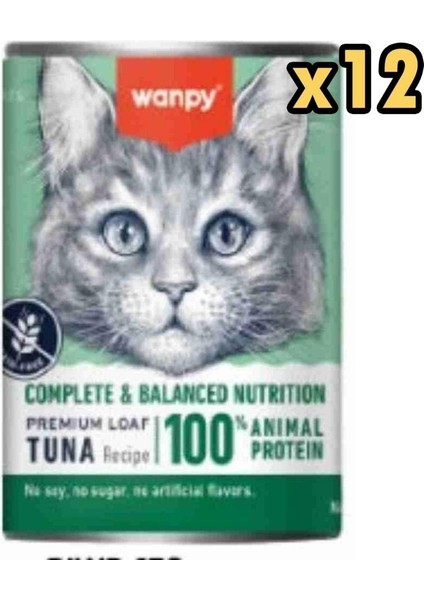 Tahılsız %100 Gerçek Et Ton Balıklı Kedi Konservesi 375 gr x 12 Adet