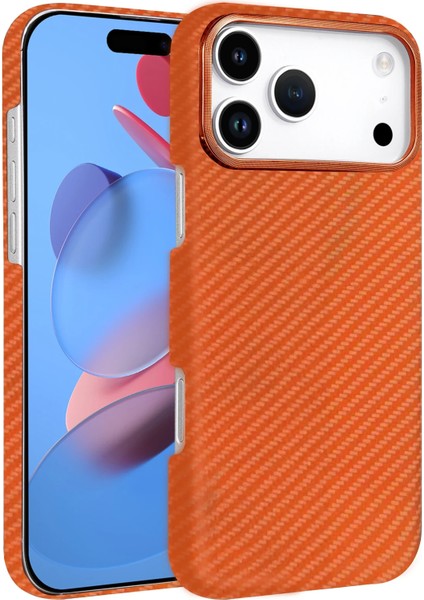 Iphone 17 Pro Max Uyumlu Magsafe Şarj Destekli Kamera Koruma Çıkıntılı Karbon Fiber Tasarımlı Kılıf