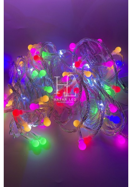 10 Metre Rgb Beyaz Flaş Çakar Top LED Animasyonlu Şeffaf Kablolu Dekoratif LED Işık Yılbaşı Süsü fiyatları