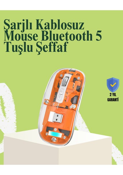 Kablosuz Sessiz Ergonomik ve Şarjlı Fare - Gelişmiş Çoklu Cihaz Desteği