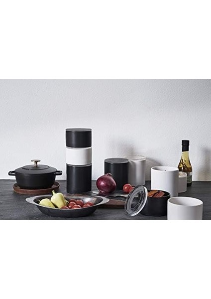 Home Seramik Yiyecek Saklama Egzersiz Aletleri/canisters Hava Geçiren Kapaklı Seramik Kutu, Seramik, Siyah, Tek Boy