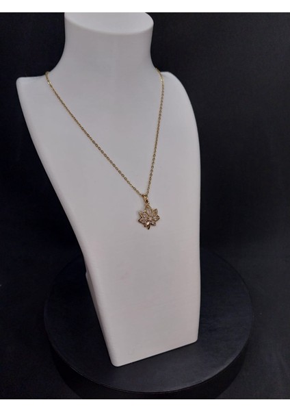 Işıltılı Paslanmaz Çelik Yaprak Kolye