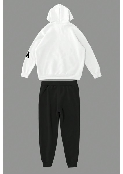 Los Angeles Baskılı Kol Detaylı Unisex Oversize Eşofman Takımı modelleri