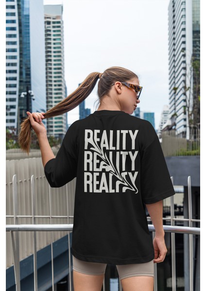 Sırt Baskı Detaylı Kadın Oversize T-Shirt