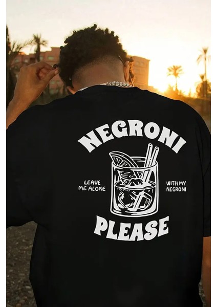 Negroni Sırt Baskılı Oversize T-Shirt