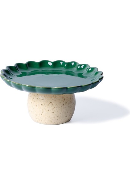 Fungo Ayaklı Pasta Kek Sunum Tabağı 23 cm | Yeşil indirimleri