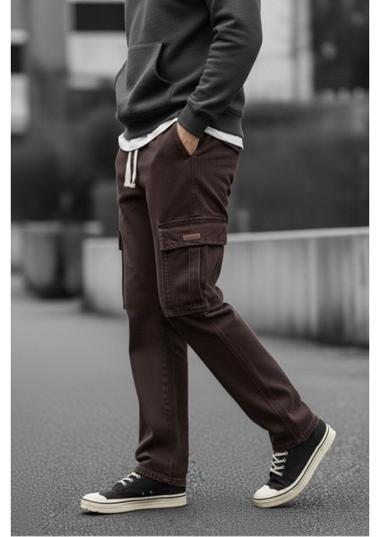 Reax Luiz Beli Lastikli ve Ipli Komando Baggy Fit Kot Kargo Pantolon