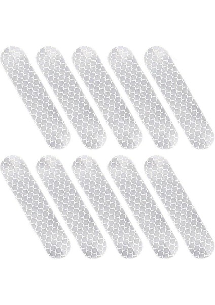 10 Adet Beyaz Reflektörlü Yapışkan Sticker