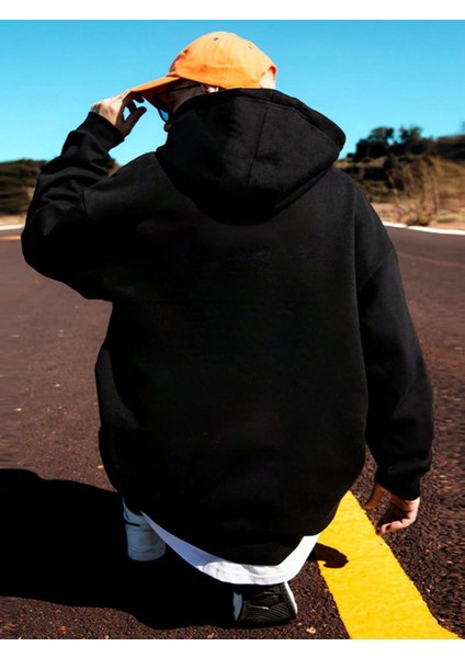 Erkek Gül Baskılı Oversize Kapüşonlu Sweatshirt fırsatları