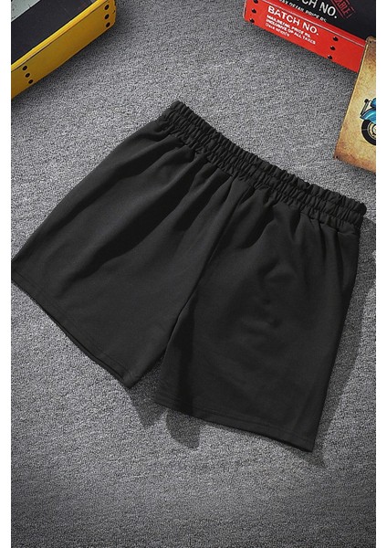 Unisex Siyah Şort Los Angeles Baskılı fiyatları