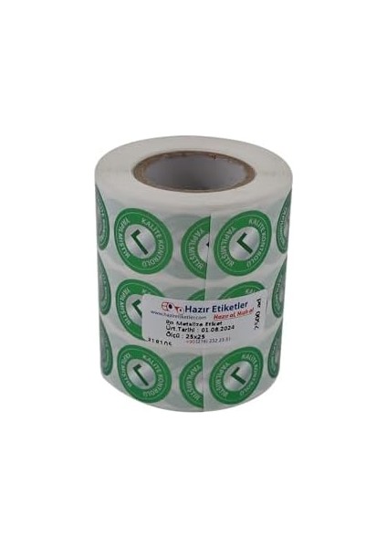 Hazır Al Hızlı Al Kalite Kontrolü Yapılmıştır Etiketi 25MM Çap 2500 Adet Yan Yana 3 Lü fiyatları