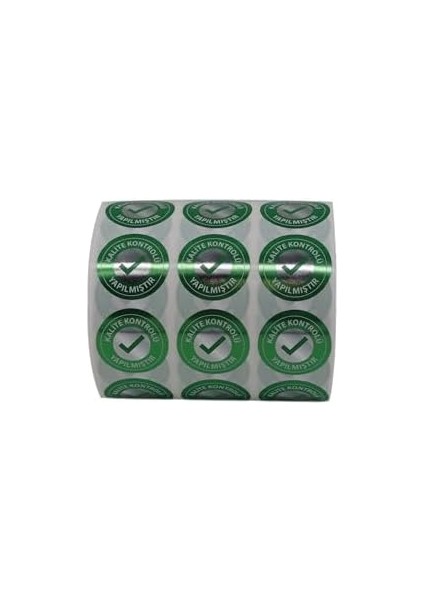 Hazır Al Hızlı Al Kalite Kontrolü Yapılmıştır Etiketi 25MM Çap 2500 Adet Yan Yana 3 Lü modelleri