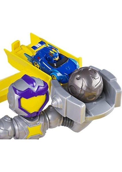 Metal Mighty Meteor Kalıp Döküm Pist Seti, Özel Kovalamaca Aracı, 1:55 Ölçek