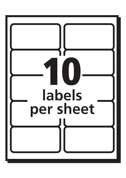 30609" Beyaz "etiket Baskı - Etiketten Baskı (Beyaz, Kağıt, Lazer, 2 x 4, 2500 Adet (S), 250 Yaprak)