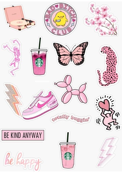 Pembe Temalı Telefon ve Bilgisayar Yüzeylerine Uygun Seti, 684554561651 modelleri