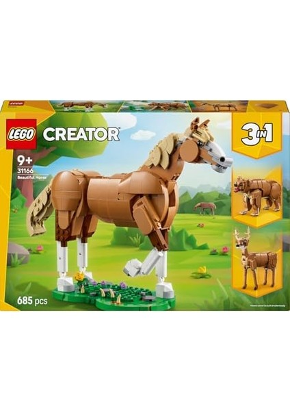 Creator 3'ü 1 Arada Güzel At 31166-9 Yaş ve Üzeri Doğa ve Hayvan Tutkunu Çocuklar Için Ayı, Geyik Veya At Olarak Inşa Edilebilen Yaratıcı Oyuncak Yapım Seti, Karne Hediyesi Fikri (685 Parça) modelleri