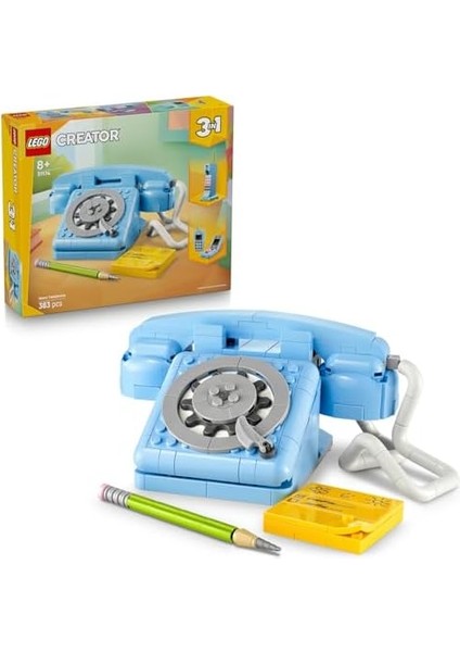 Creator 3'ü 1 Arada Retro Telefon 31174 - 8 Yaş ve Üzeri Çocuklar Için 1980'LER Veya 2000'LER Modeli Olarak Inşa Edilebilen Nostaljik Oyuncak Yapım Seti, Eğlenceli Hediye Fikri (383 Parça) modelleri