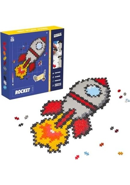 Plus Plus 9603930, Dahiyane Yapı Oyuncağı, Yapboz Roket, Yaratıcı Yapı Taşları, 500 Parça, Çok Renkli