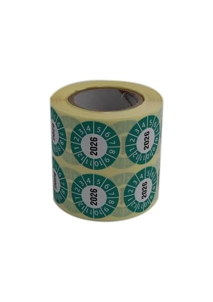 Hazır Al Hızlı Al Tarih Seçme Etiketi 30MM x 30MM Ruloda 1000 Adet (Yeşil, 2026)