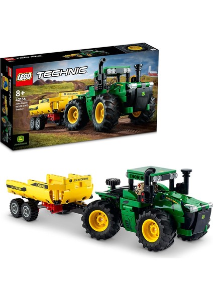 Deere 9620R 4WD Traktör 42136-8 Yaş ve Üzeri Çocuklar Için Oyuncak Traktör Yapım Seti (390 Parça)