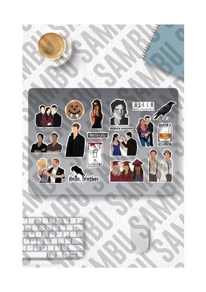The Vampire Diaries Temalı Etiket Seti 1 -Vampir Günlükleri - Laptop Notebook Telefon