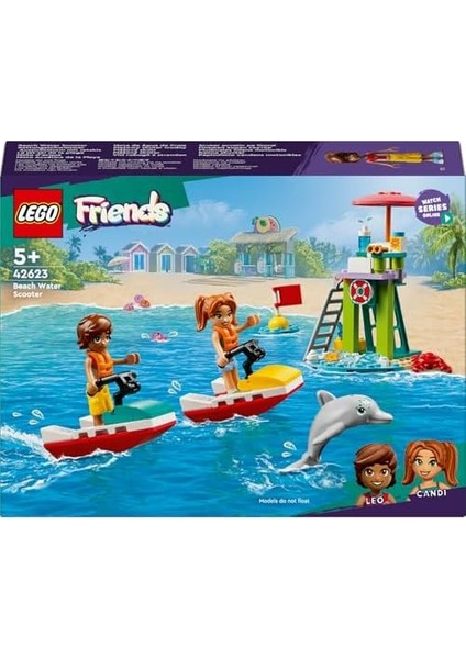 Plaj Su Motoru 42623 - 5 Yaş ve Üzeri Kız ve Erkek Çocuklar Için Yılbaşı Hediyesi Fikri, 2 Mini Bebek, 1 Yunus Figürü ve Aksesuarlar Içeren Yaratıcı Oyuncak Yapım Seti (84 Parça)