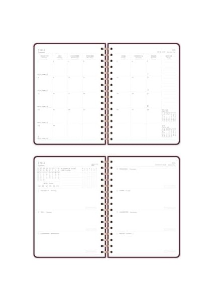 2025-2026 A5 Spiralli 16 Aylık Akademik Ajanda - Bordo fiyatları