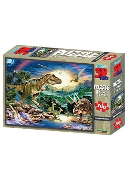 3D - Tyrannosaurus - 100 Parça Puzzle