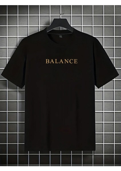 Erkek Oversize Balance Baskılı T-Shirt Rahat ve Şık Tasarım fiyatları