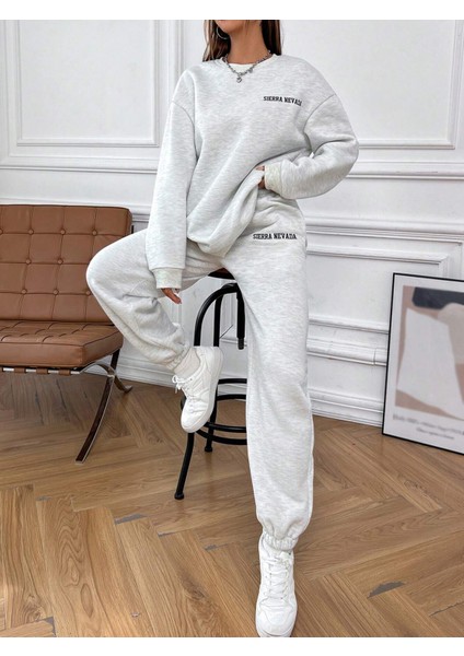 Sierra Nevada Baskılı Oversize Bisiklet Yaka Kadın Eşofman Takımı fırsatları