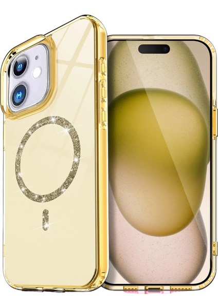 Buğz Apple Iphone 12 Live Diamond Magsafe Kapak - Sarı