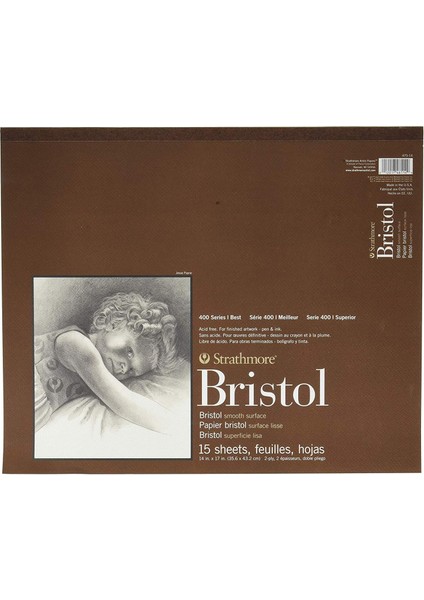 (475-14 STR-475-14 Bristol Tabak Pedi, 15 Yaprak, 35,6 x 43,2 Cm, Beyaz, 14"X17"