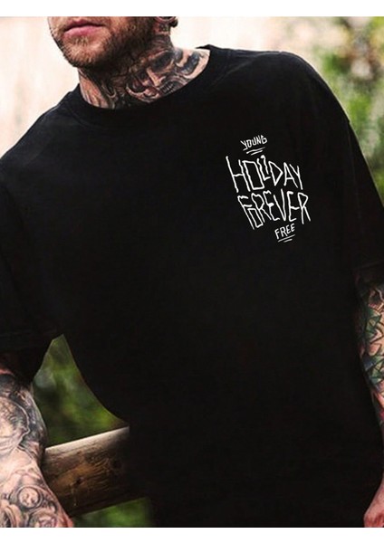Holiday Forever Baskılı Erkek Oversize T-Shirt fiyatları