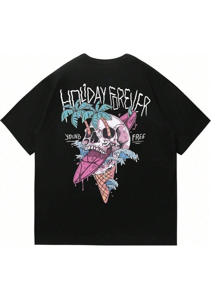 Holiday Forever Baskılı Erkek Oversize T-Shirt