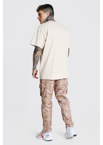 Oversize Erkek Monaco Baskılı Detaylı T-Shirt modelleri