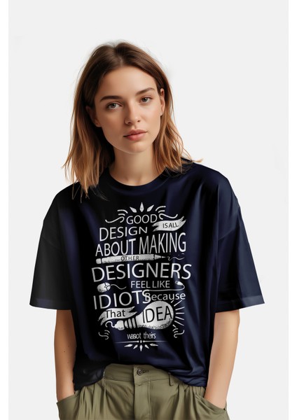 Desing Yazı Baskılı T-Shirt