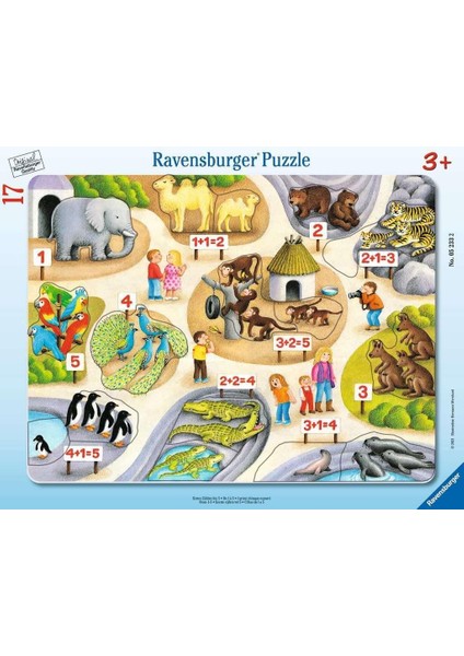 17 Parçalı Büyük Çerçeveli Puzzle 5e Kadar Sayılar, Yapboz