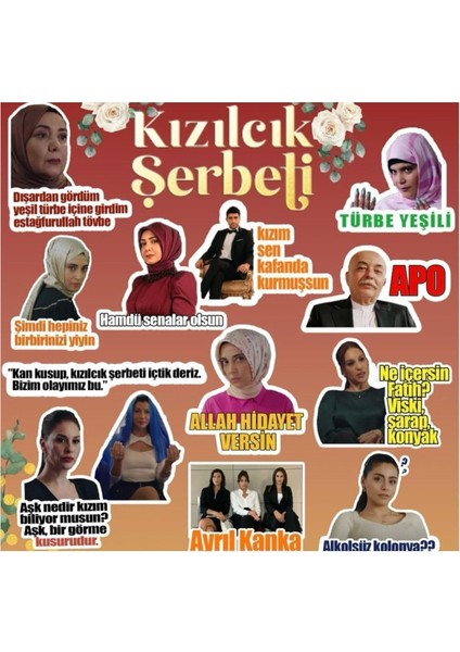 Kızılcık Şerbeti Seti | Laptop Notebook Telefon Etiket