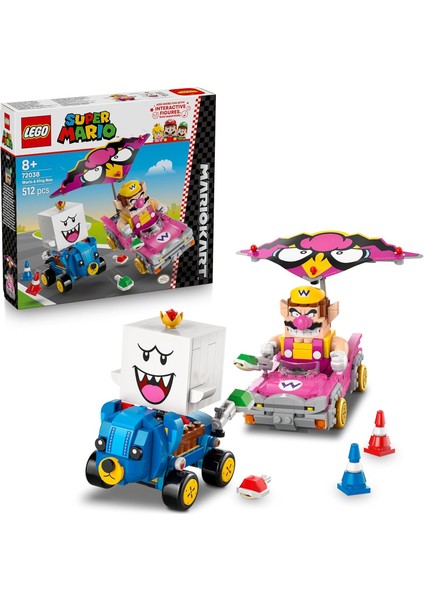Super Mario: Mario Kart - Wario ve Boo 72038 - 8+ Yaş Çocuklar Için Wario ve Boo Figürleri ile Iki Kartlı Yaratıcı Oyuncak Yapım Seti, Eğlenceli Hediye Fikri ve Oyun Deneyimi (512P)