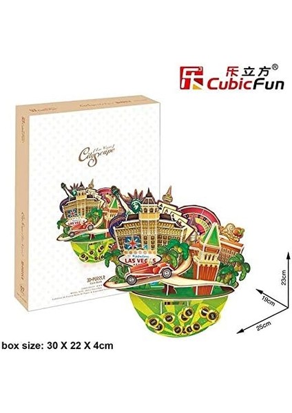 Cubicfun 3D 64 Parça Puzzle Las Vegas Şehir Kompozisyonu modelleri