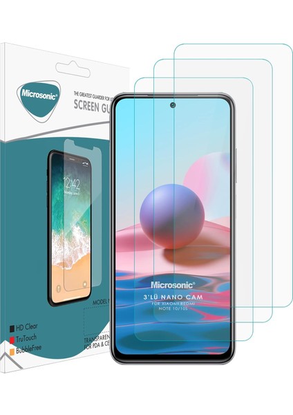 10S Screen Protector Glass Cam Ekran Koruyucu (3'lü Paket) [ 10S ile Uyumlu Ekran Koruyucu - Şeffaf] fiyatları